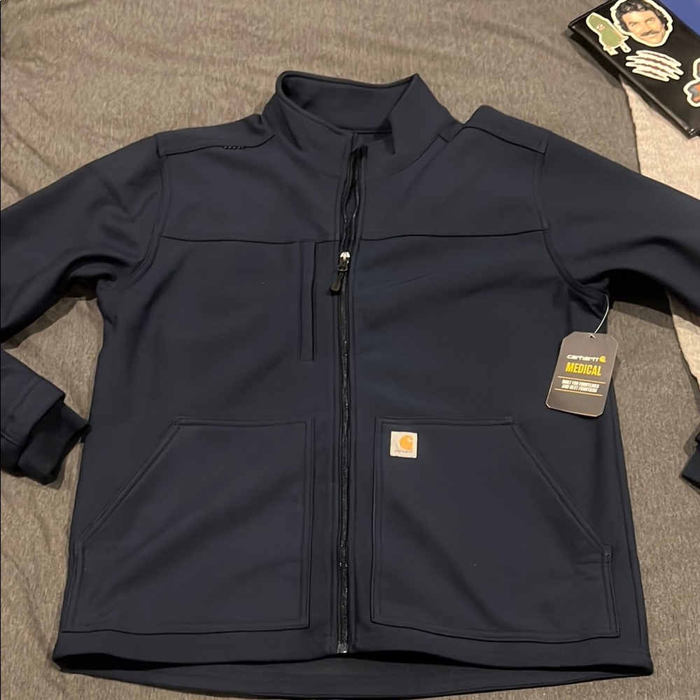 Carhartt Blue Utility Jacket Full Zip Durable
